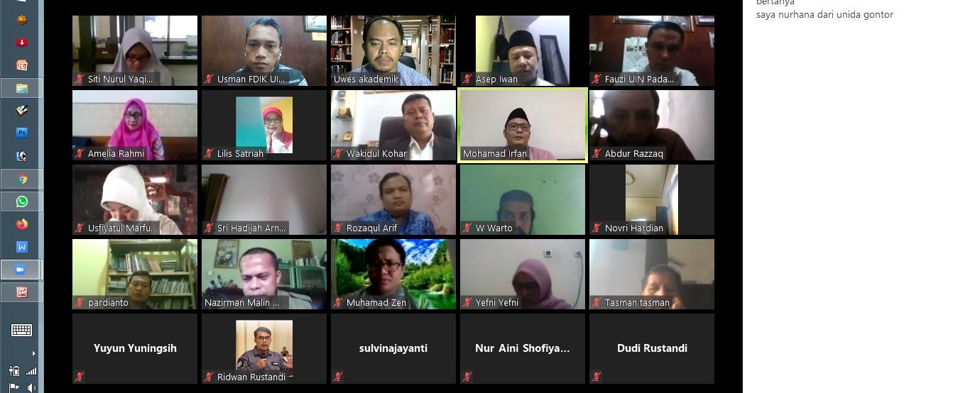 FDIK UIN Imam Bonjol Padang Ikuti Workshop Online Jurnal Bidang Ilmu Dakwah Bersama PPJID